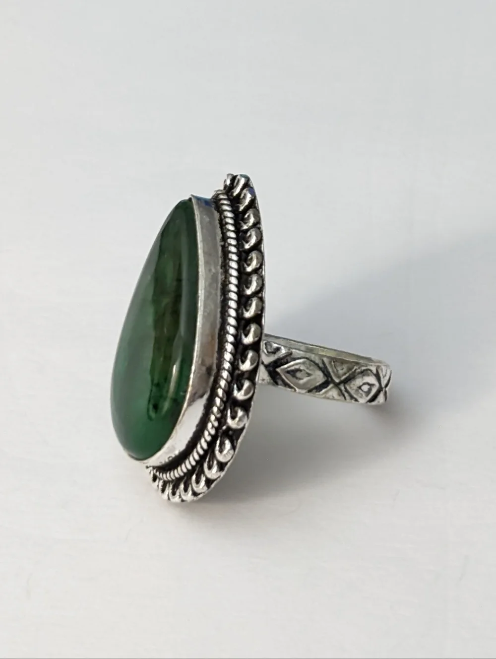 Green Labradorite Gemstone 925 Sterling Silver Handmade Ring